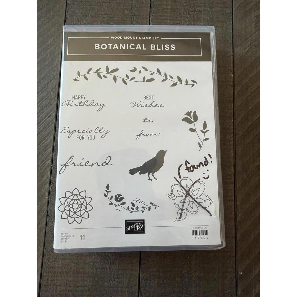 Stampin’ Up Botanical Bliss wood block rubber stamp set